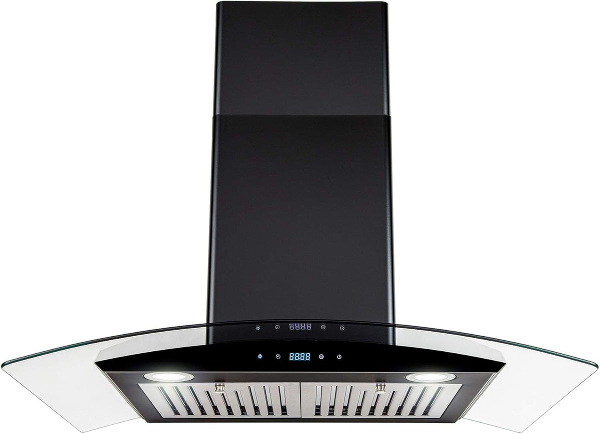 30 in Black Painted Stainless Steel Convertible Wall Mount Range Hood Y4638