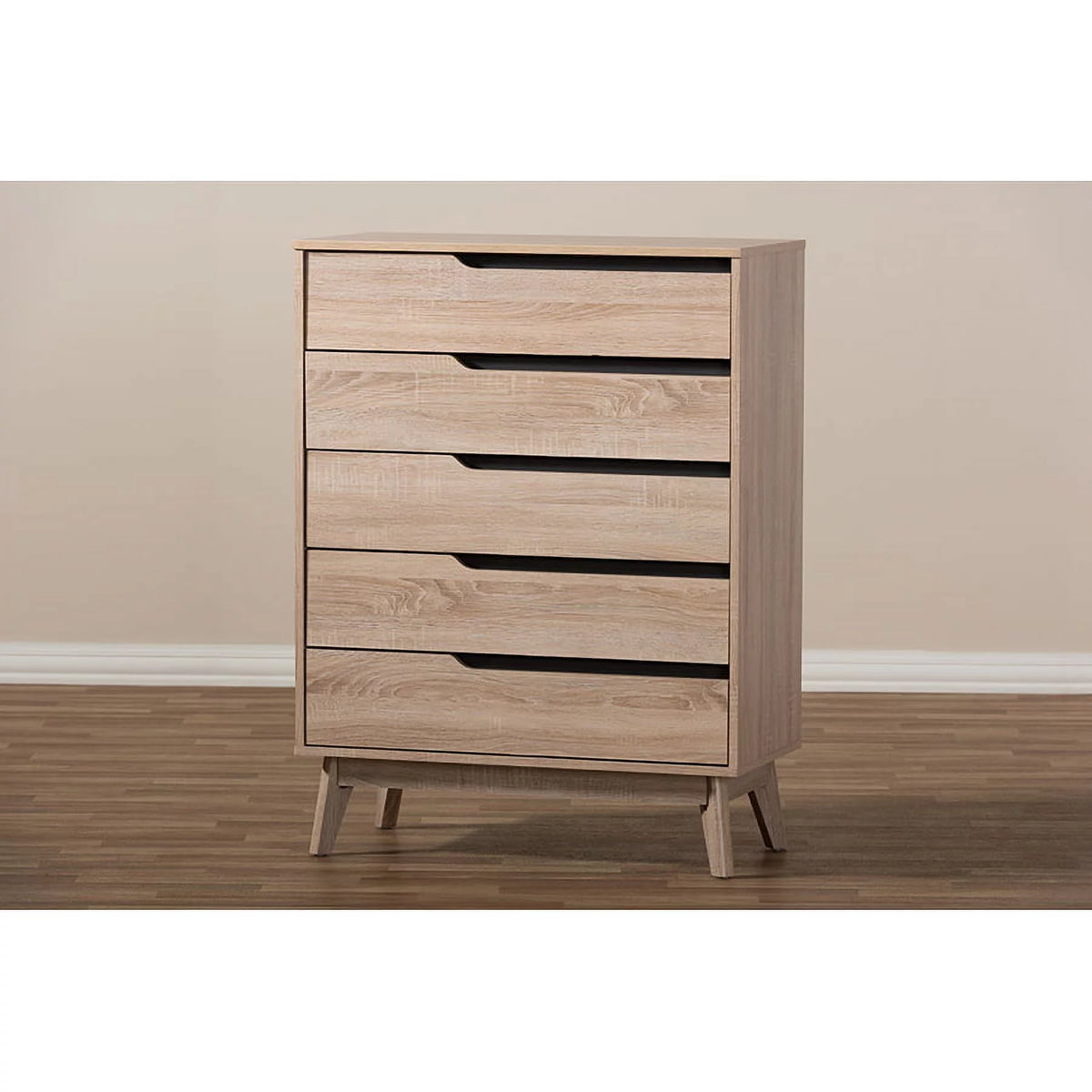 Oak and Grey Wood 5-Drawer Chest U46739