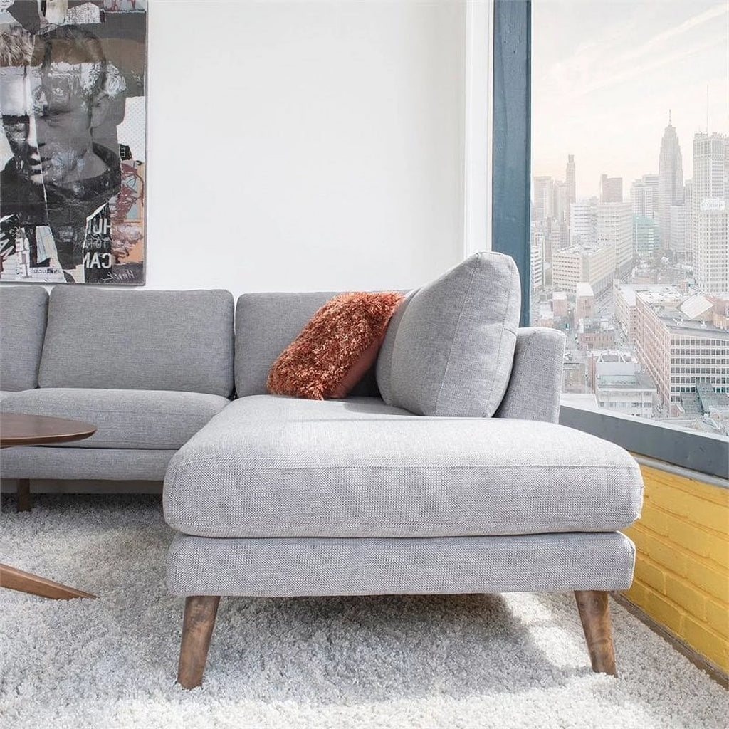 Light Gray Sectional Sofa Right Chaise K70115