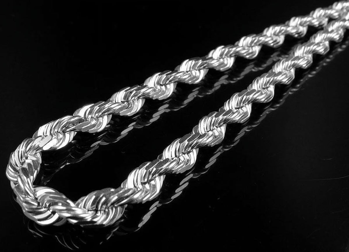 10K White Gold Rope Chain 6MM 20-30 Inches O7995