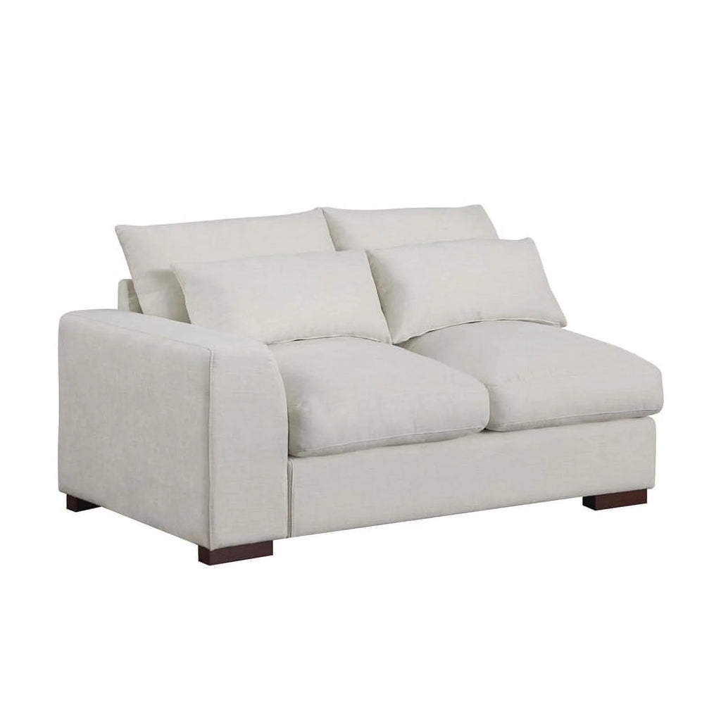 Beige Reversible Modular Fabric Sectional Sofa with Two Ottoman N8119
