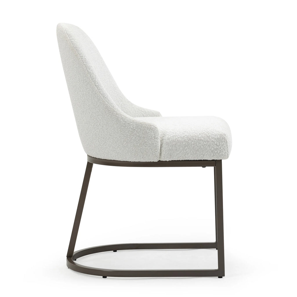 White Black Fabric Iron Dining Chair Set of 2 B2771
