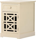 Navy Blue Antique End Table with Drawer and Storage Cabinet I657