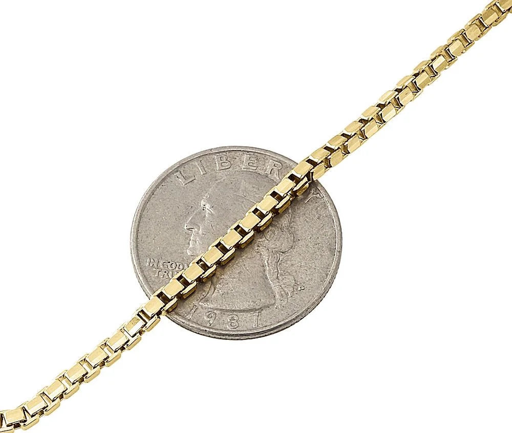 10K Yellow Gold 2.35mm Square Box Chain Necklace, 26 Inches S15431