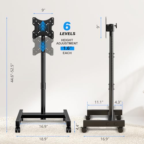 13-50 inch Tilting Rotating Height Adjustable Mobile TV Cart W838610