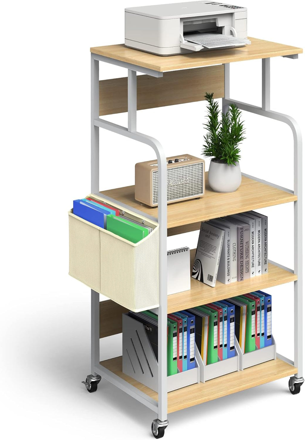 4 Tier Mobile Printer Stand with Storage Bag A3789