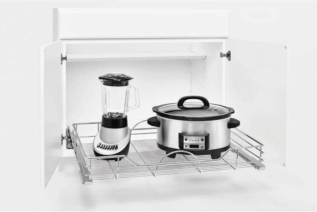 33 x 22 Inch Single Chrome Wire Pull Out Shelf Organizer I2435