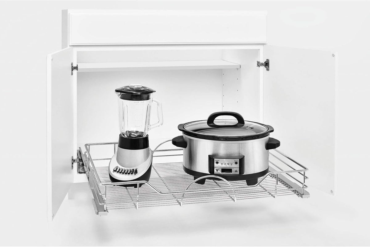 33 x 22 Inch Single Chrome Wire Pull Out Shelf Organizer I2435