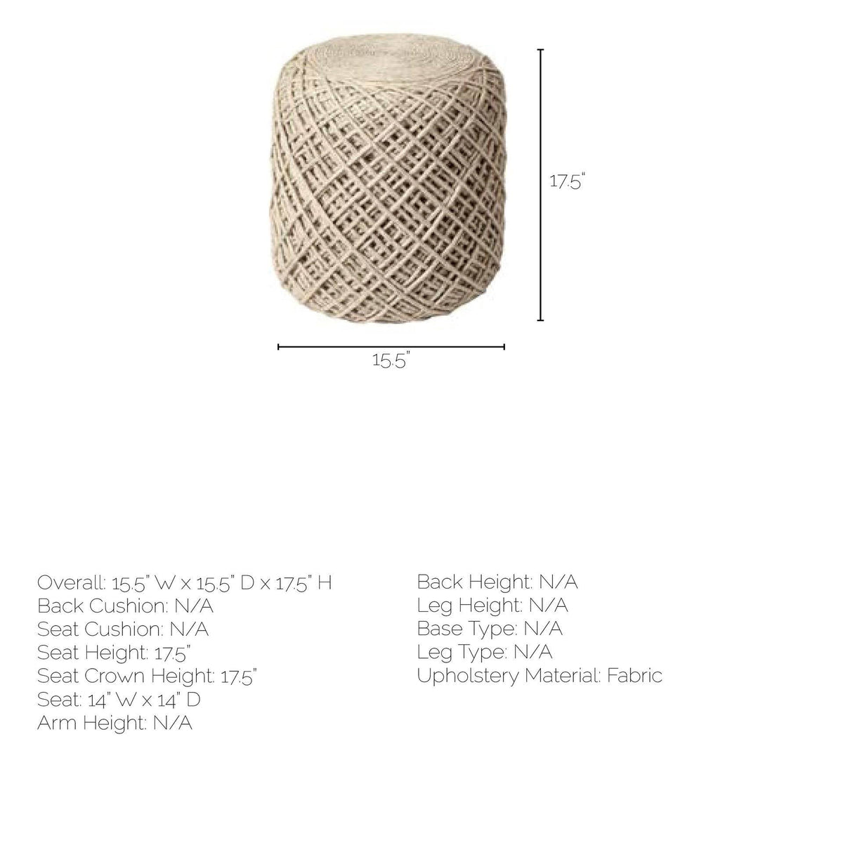 Oatmeal Pouf R369