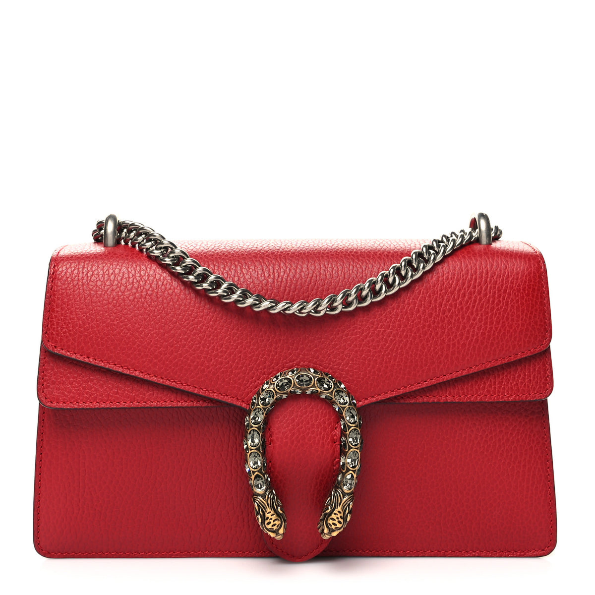 Red Pebbled Calfskin Small Shoulder Bag B8228