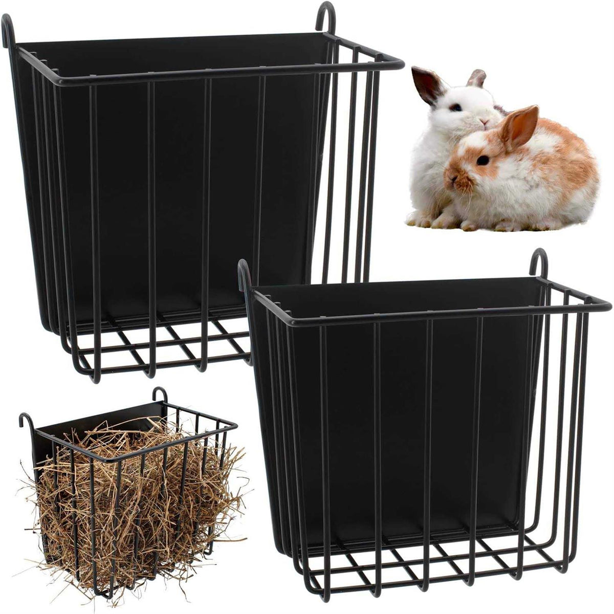 2PCS Rabbit Hay Feeder with Metal Frame F492