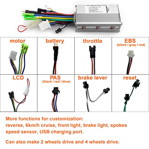 16 Inch 36V 350W Brushless Gear DC Hub Motor Wheel Kit V81356