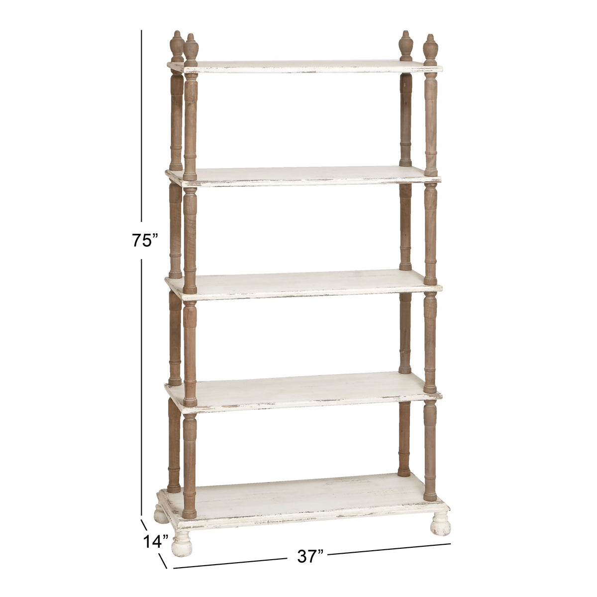 White Wood 5-Tier Shelving Unit F625