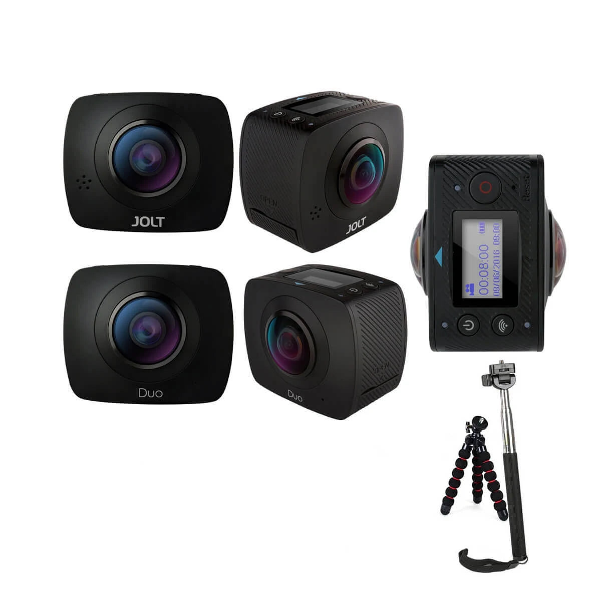 Sports Action Camera Kit Dual Lens with Tripod Y7527