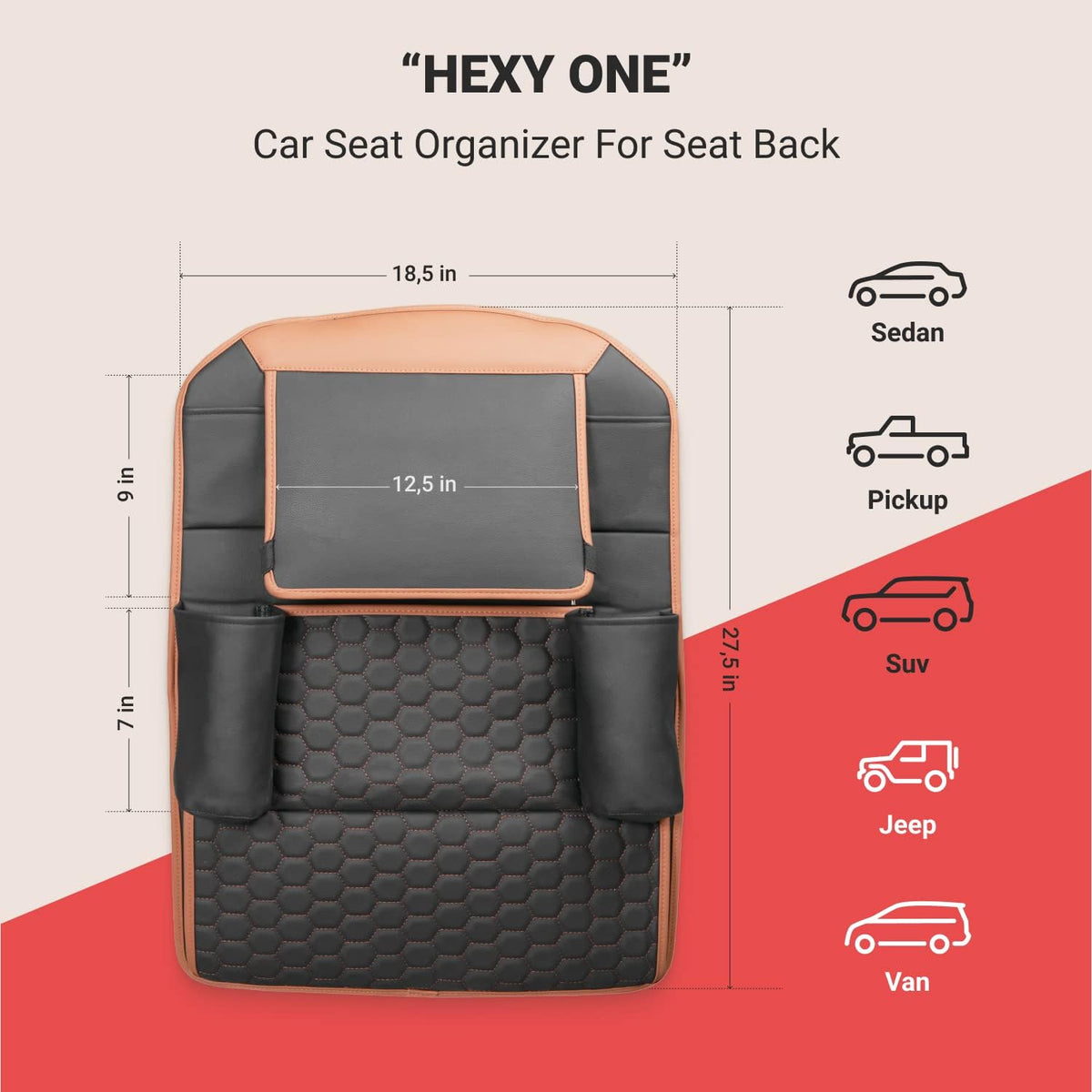 Car Seat Organizer with Storage D13694