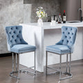 Light Blue Counter Height Bar Stools Set of 2 V8079