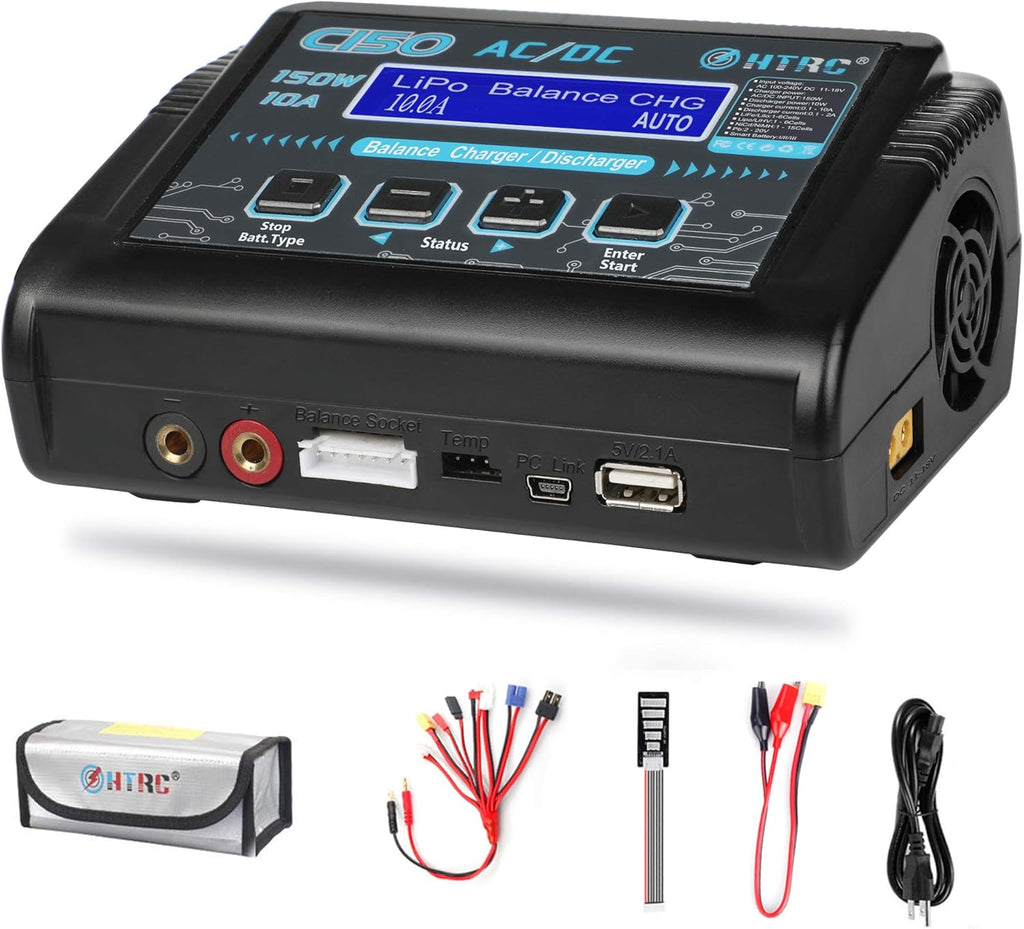 150W 10A 1-6S AC/DC LiPo Battery Balance Charger E8162