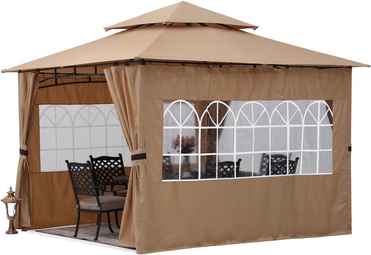 10’x12’ Dark Gray Gazebo with Sidewalls J34708