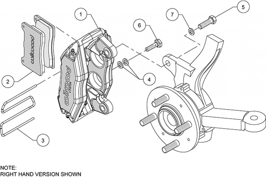 Red Front Brake Kit with Caliper & Pad P1175