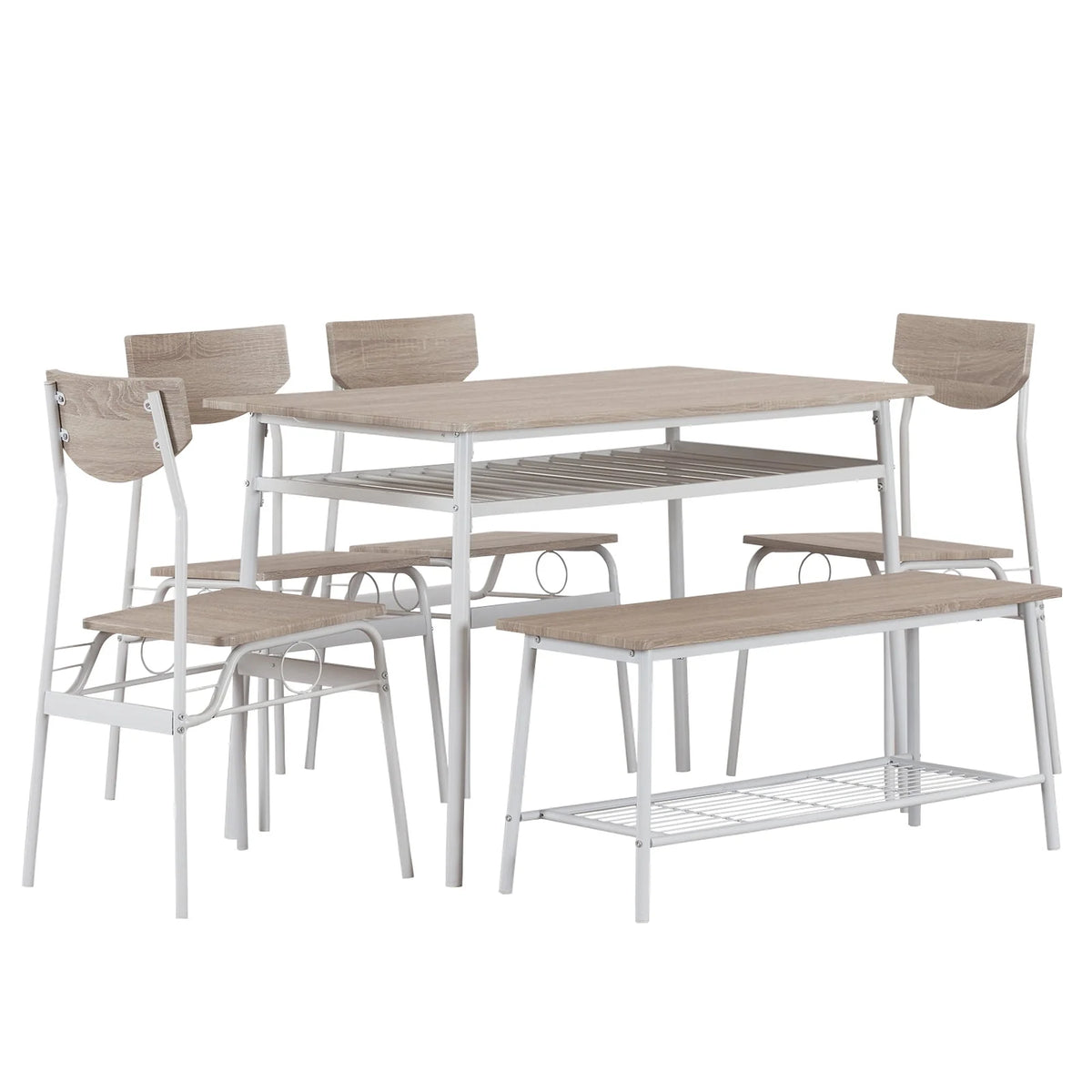 6-Piece Dining Room Set with 4 Chairs and 1 Bench X89290