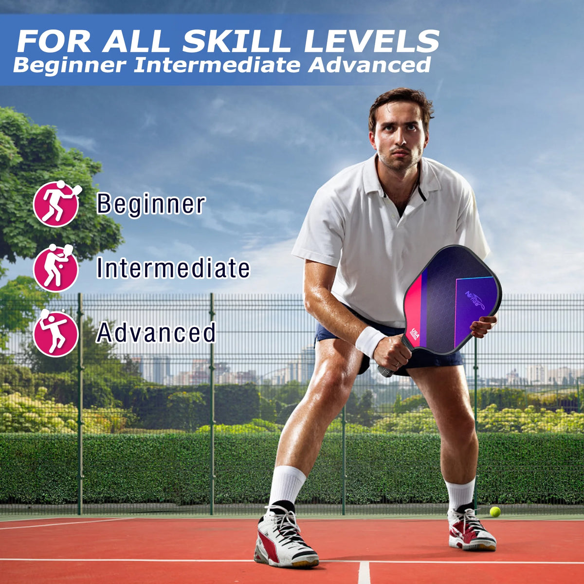 USAPA Approved Fiberglass Pickleball Set of 2 R30898