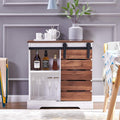 White Wooden Storage Cabinet with Drawers Shelves H1487