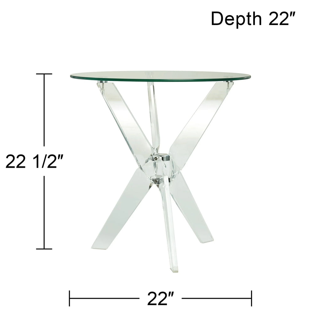 Clear Round Acrylic Accent Table 22" Wide B799