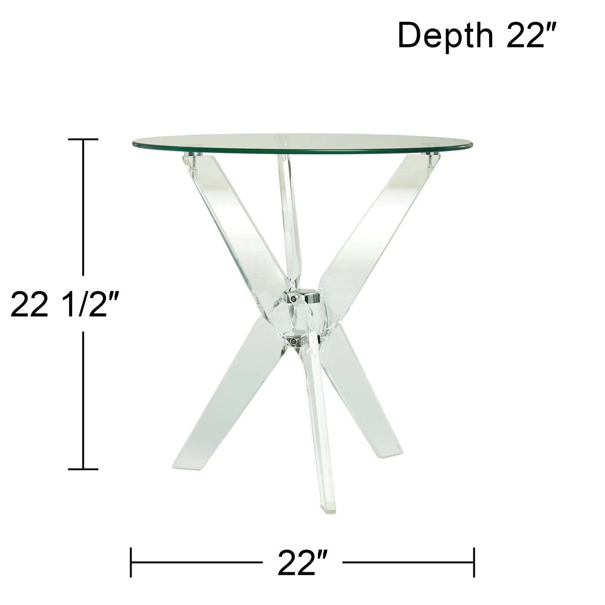 Clear Round Acrylic Accent Table 22" Wide B799