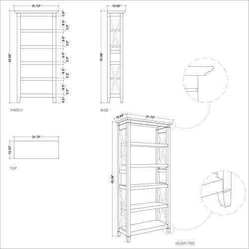 Washed Gray 5 Shelf Bookcase Y57657