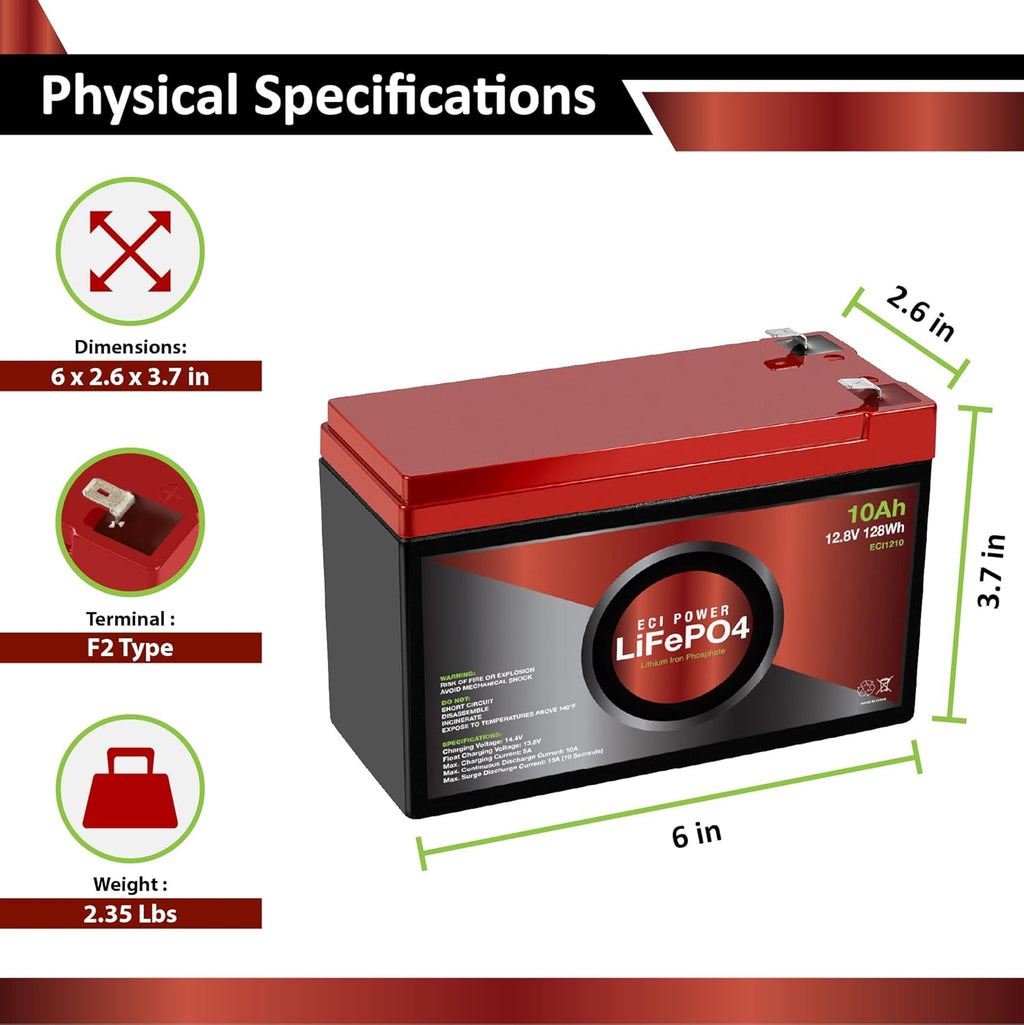 12V 100Ah Lithium LiFePO4 Deep Cycle Rechargeable Battery Y5991
