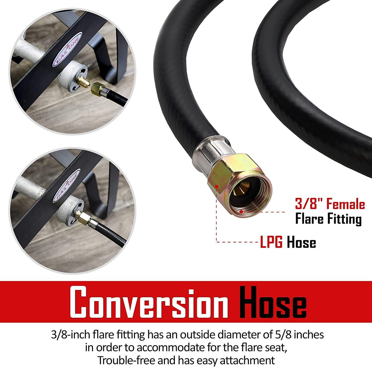 4FT Low Pressure Propane Regulator Hose for BBQ Gas Grill Heater Stove Burner V473