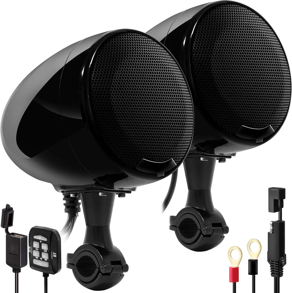 1200W Waterproof Bluetooth Motorcycle Stereo 4 Speakers Audio System E573673