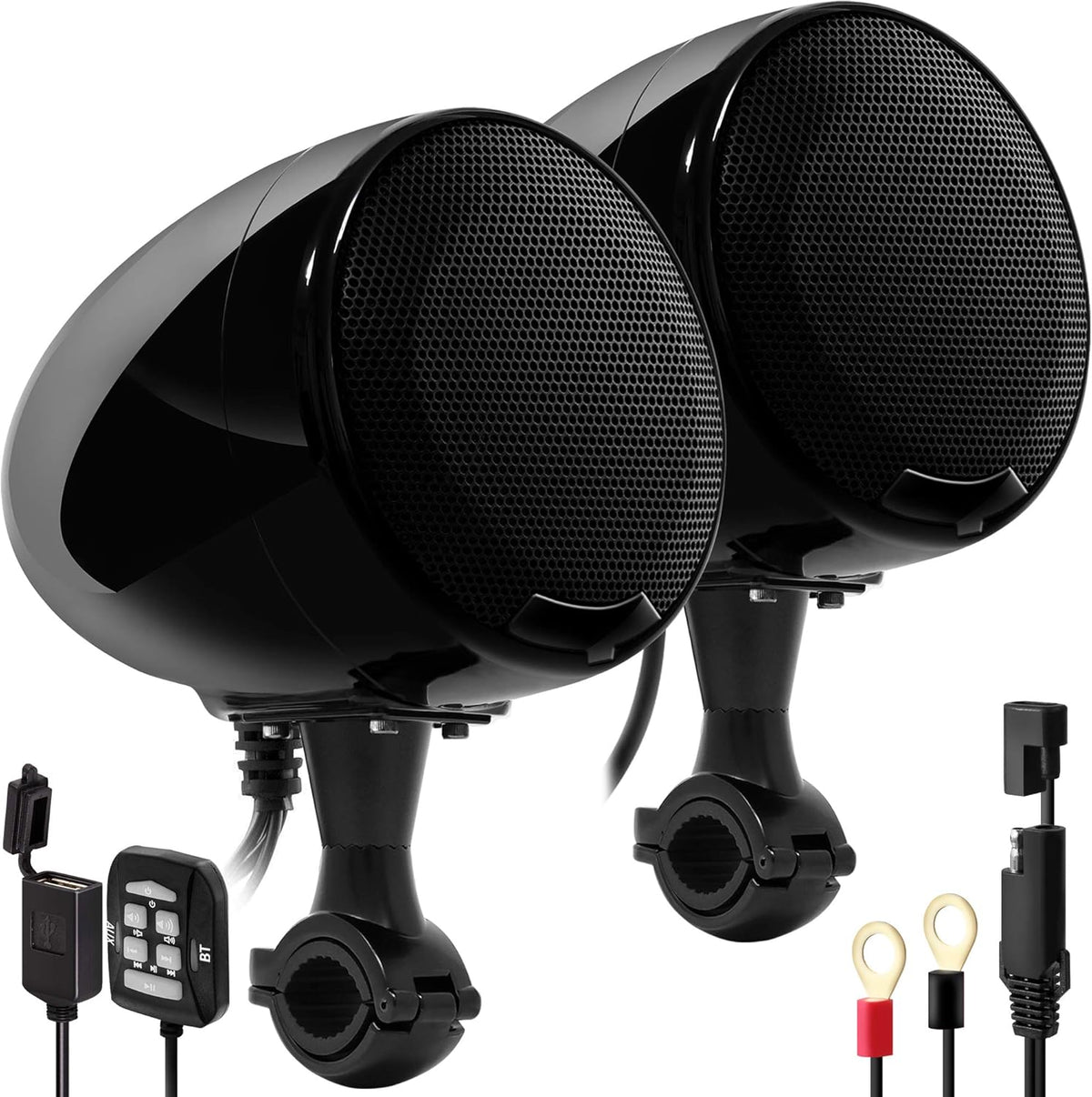 1200W Waterproof Bluetooth Motorcycle Stereo 4 Speakers Audio System E573673