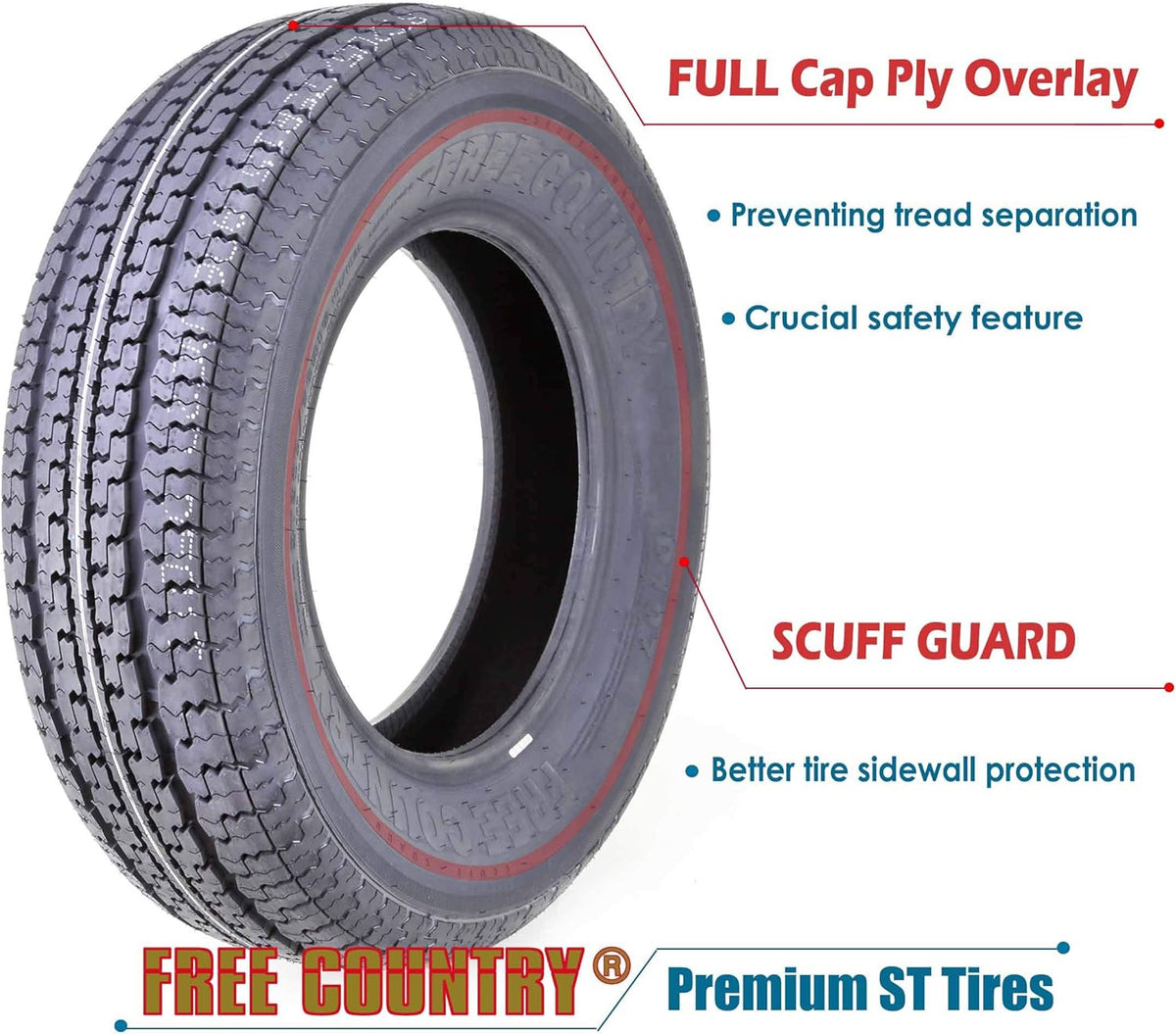 Set 2 Trailer Tires ST225/75R15 10PR Load Range E Radial O153
