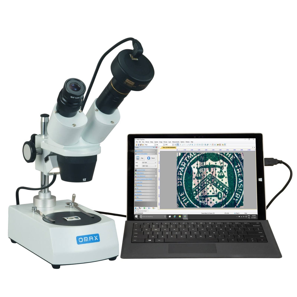 Binocular Stereo Microscope with Dual Lights and 5MP Camera V99329