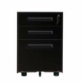 Black 3 Drawer Metal File Cabinet with Key G931573