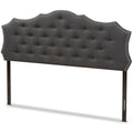 Gray Tufted Fabric King Panel Headboard V241