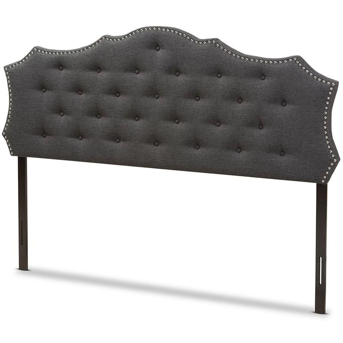Gray Tufted Fabric King Panel Headboard V241
