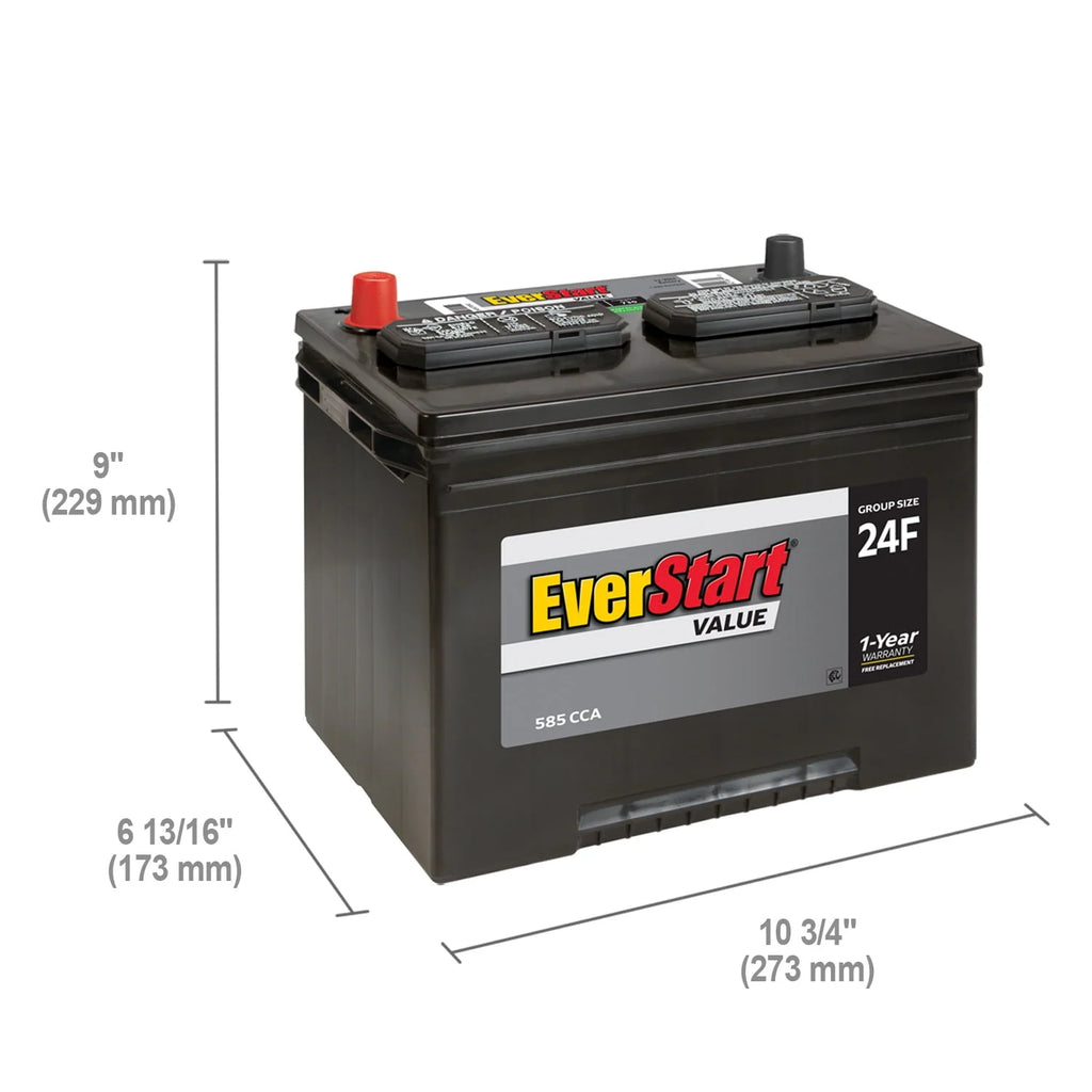 Lead Acid Automotive Battery Group Size 24F 12 Volt 585 CCA J932