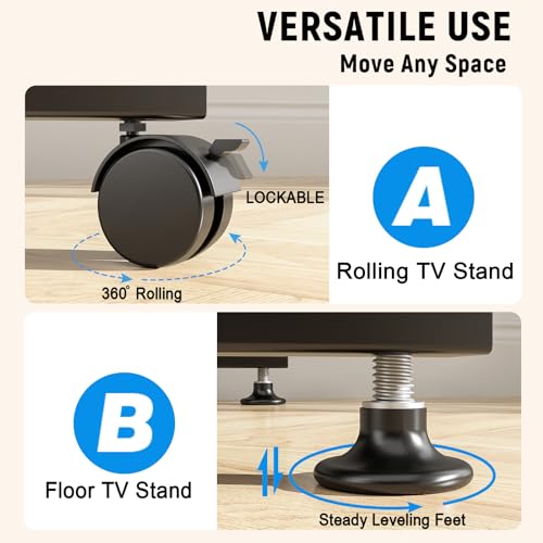 13-50 inch Tilting Rotating Height Adjustable Mobile TV Cart W838610