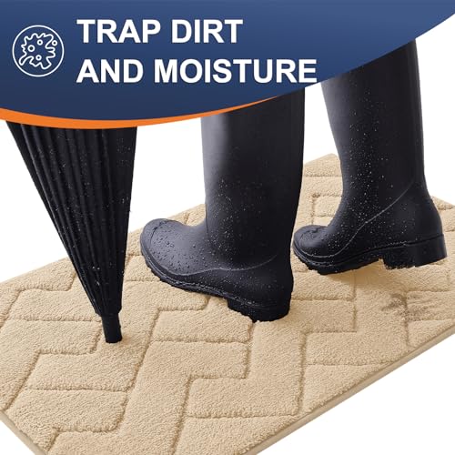 Grey 30x20 Non-Slip Washable Microfiber Dog Door Mat N9230