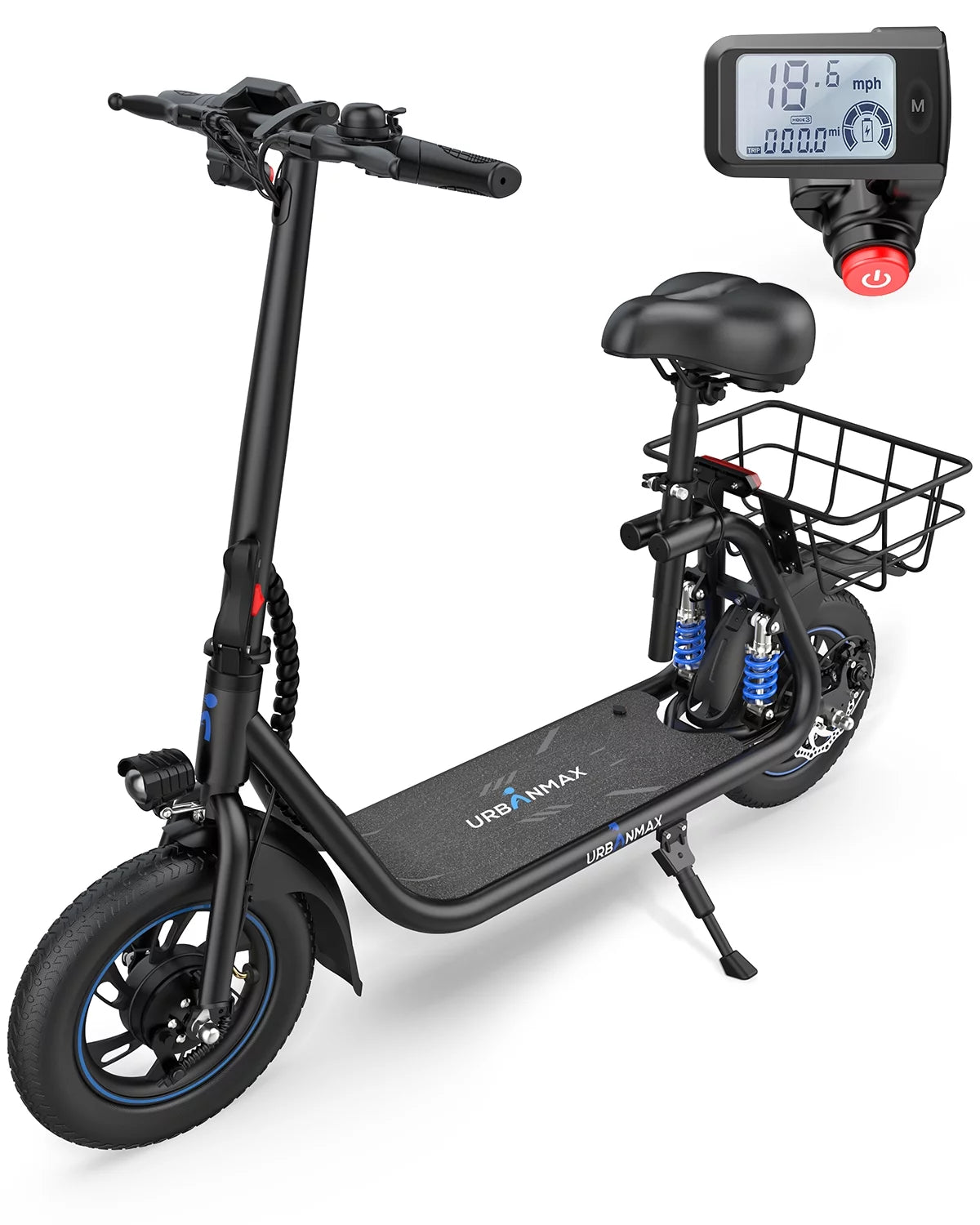 Electric Scooter with Seat and Carry Basket M5289
