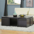Dark Brown Table and Stool Set with Hidden Storage X7296