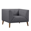 Dark Gray Linen Button-Tufted Chair N130