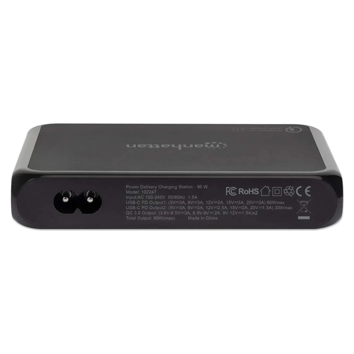 90 W USB-C Charger with Two USB-C PD 3.0 and One Quick Charge USB-A Port Y811336