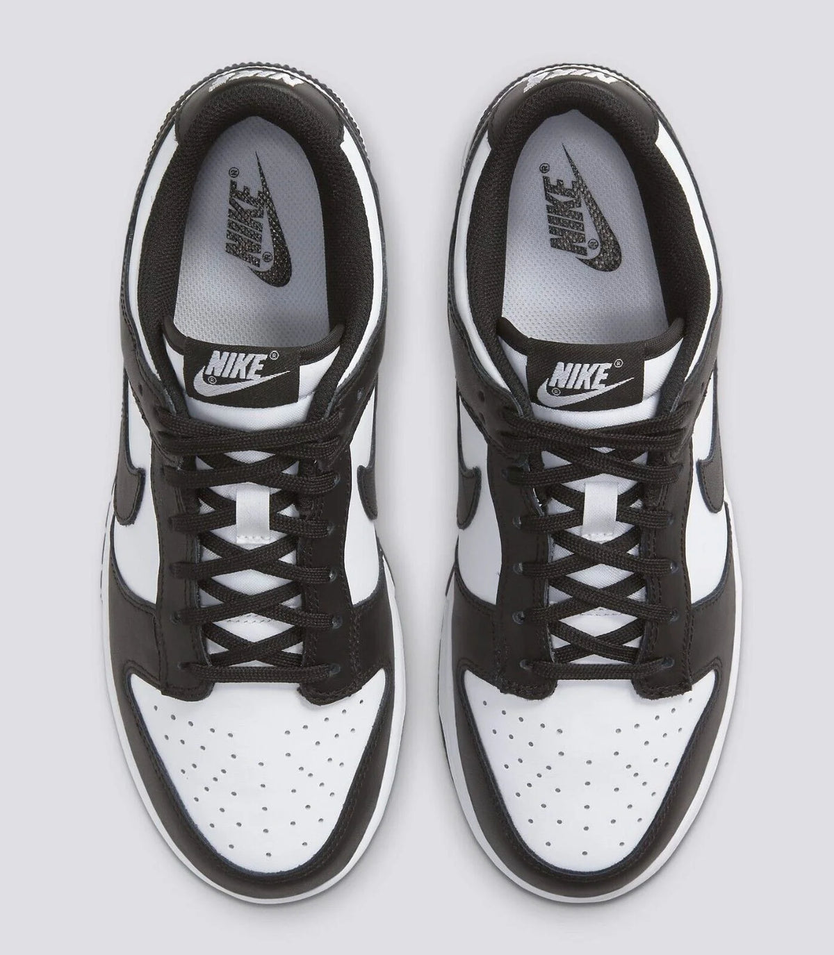 Black & White Leather Running Shoes D2457