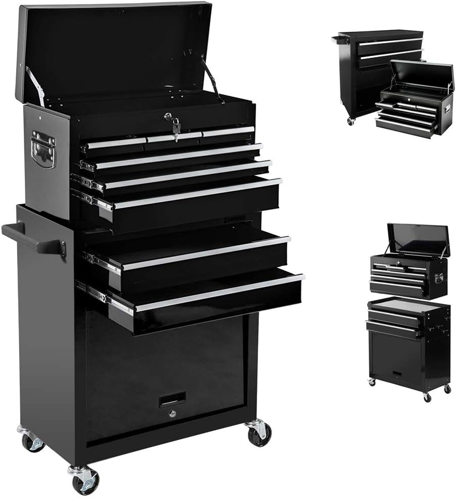 5 Drawer Rolling Tool Chest with Lock and Wheels X5682