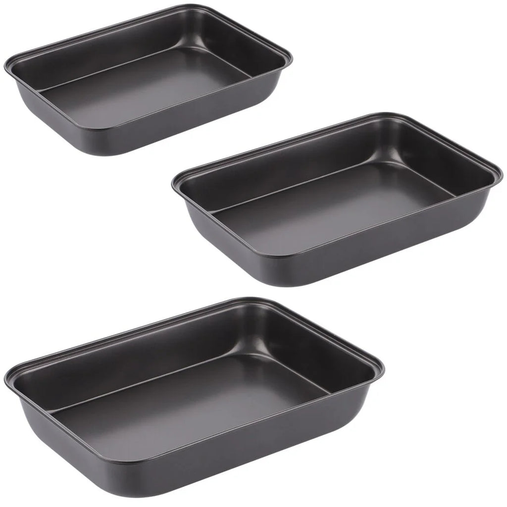 3 PCS Non-Stick Carbon Steel Baking Trays Set W1680