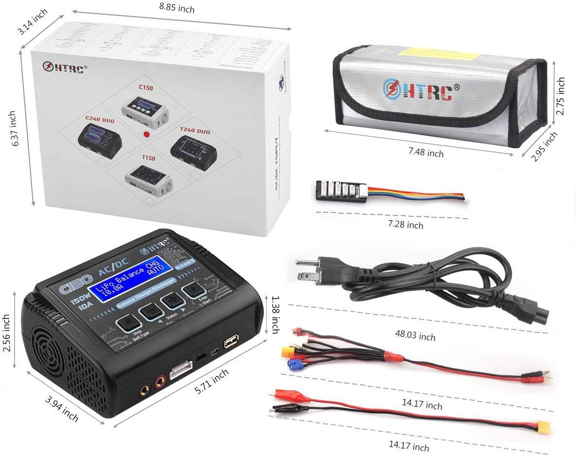 150W 10A 1-6S AC/DC LiPo Battery Balance Charger E8162