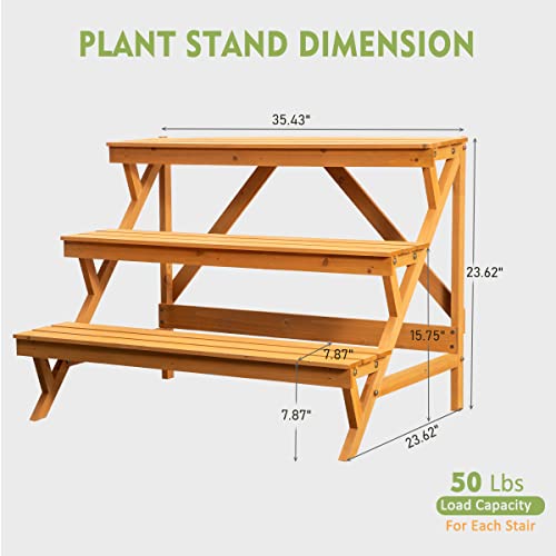 3 Tier Wood Plant Stand F786926